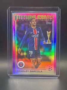 BRADLEY BARCOLA #6/15 VIOLA 2024-25 Topps ammiraglia UEFA UCC PARIS SAINT-GERMAIN - Foto 1 di 2