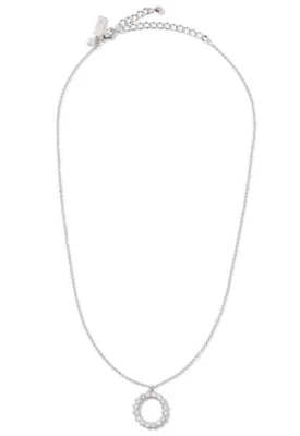 Kate Spade New York 女式全圆迷你吊坠项链银色圆形新品 — 第 1/4 张图片