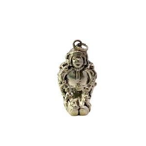 Vintage Hallmarked Sterling SC Rare Mayan Aztec Warrior Figure Tribal Pendant - Picture 1 of 10