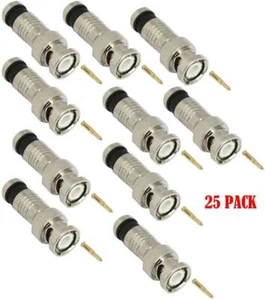 Premium Adapter BNC Kompressionsstecker für CCTV Kamera RG6 Koaxialkabel 25/Packung - Bild 1 von 1
