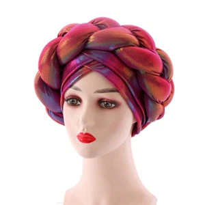 Mujeres Turbante Africano Trenza Hiyab Sombrero Gorro Pérdida de Cabello Cubierta Cabeza Bufanda Envolvente Gorra - Imagen 1 de 20