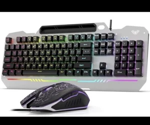 AULA Gaming Keyboard and Mouse Combo, RGB Backlit Computer Keyboard and Gaming - Picture 1 of 7