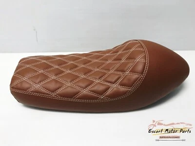Fit YAMAHA SR500 SR400 SEAT COMPLETE BROWN & WHITE  STICH DIAMOND CUT    [ES] - Imagem 1 de 4
