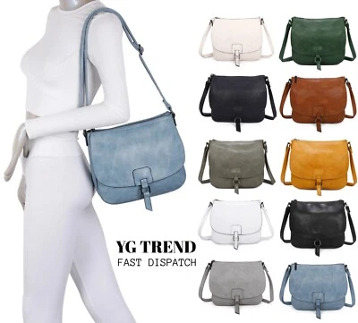 YG TREND NEW Women Long Strap Cross Body Bag Ladies Leather Shoulder Satchel Handbag UK