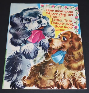 VINTAGE CHILDREN'S PUZZLE SAALFIELD PUBLISHING BOW WOW DOG PUPPY COCKER SPANIEL - Picture 1 of 5