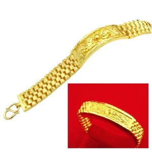Armband Gold 24k Drache chinesische massive gelbe Kette 2 Baht 7" für Männer - Bild 1 von 11