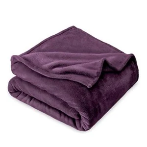 Bare Home Fleece Blanket - Full/Queen Blanket - Plum - Lightweight Blanket for - Picture 1 of 9