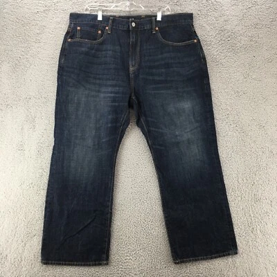 Gap Denim Straight Cropped Jeans Mens 40x30 Blue Dark Wash 5 Pockets Button - Image 1 of 4