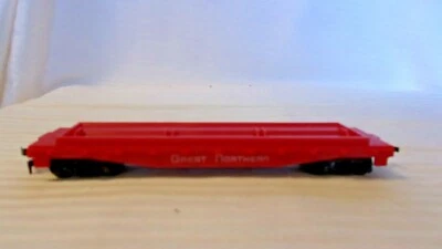 HO Scale Tyco 41' Flat Car, Great Northern, Red Not Numbered, Built - Image 1 of 4
