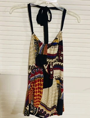 Papillon Blanc Halter Top S/M Missing Tag - Check Measurements FALL Colors Women - Image 1 of 4