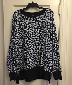 Crown & Ivy Pattern Oversized Sweatshirt X-Large New With Tags - Picture 1 of 4