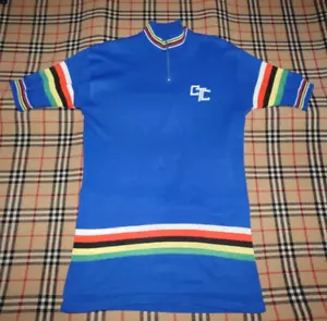 VINTAGE RETRO CTC Knitted 70s/80s CYCLING JERSEY Shirt Size M / L - Picture 1 of 8