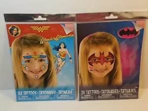 Wonder Woman Bat Girl Temporary Face Tattoo Halloween Party Costume - Picture 1 of 3