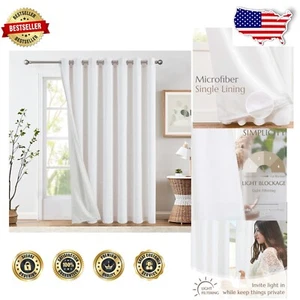 Elegant 100" Off White Linen Curtains with Grommet Top - Light Filtering Drapes - Picture 1 of 9