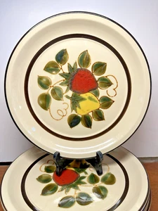 Vintage Sears Strawberries Stoneware Dinner Plates 4112 Japan 10.75" Set 6 - Picture 1 of 9