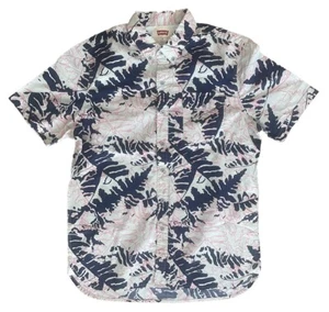 Levi's® Short Sleeve Floral Print Shirt BNWT Blue White Pink Medium Edgy Miami - Picture 1 of 4