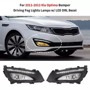 Luces antiniebla de conducción para parachoques Kia Optima 2011-2013 luces izquierda+derecha con bisel LED DRL - Imagen 1 de 13