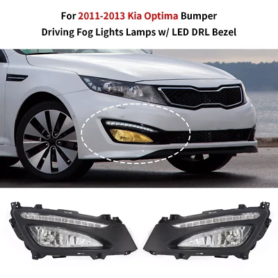 Для 2011-2013 Kia Optima бампер вождения противотуманные фары лампы LH + RH со светодиодом DRL ободок - Изображение 1 из 4