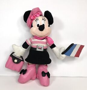 Vtg Rare Walt Disney Theme Park France Minnie Mouse Bean Bag Plush 10”