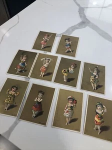 Patriotic Victorian Trade Cards Heavily Gilded Costume Girls Native Country X 10 - Picture 1 of 11