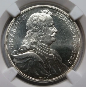 UNGARN Horty 2 Pengo 1935 NGC PF 62 UNC PP Silber Ferenc Rakoczi RESTRIKE - Bild 1 von 8
