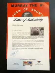 MURRAY THE K Signed "Show of Shows" PROGRAM Signed by (16) w PSA Letter - Picture 1 of 10