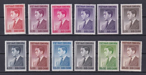 VIETNAM 1956, Sc #39-50, CV $100, President Ngo Dink Diem, MNH Cover