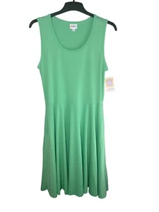 Vestido Lularoe Nicki verde menta sin mangas ajustado y acampanado línea A grande para mujer - Imagen 1 de 15