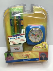 New Vintage TIMEX KIDS Alarm Clock TK35KR w Bonus Back To School Kit Blue/Pink - Picture 1 of 5