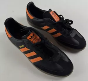 Adidas Samba OG Core Black Hi Res Orange Black Leather Shoes B75804 Mens Sz 11 - Picture 1 of 12