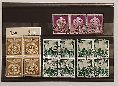 Alemania 3er Reich bloques de 4 estampillas folletos MNH+usadas Mi#632.818.830: 15 estampillas Foto 1 de 4