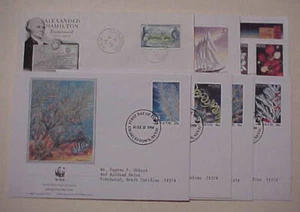ST. KITTS NEVIS FDC 8 DIFF. 1957-1997 INCLUDES 2 SHEETLETS CACHET - Picture 1 of 1