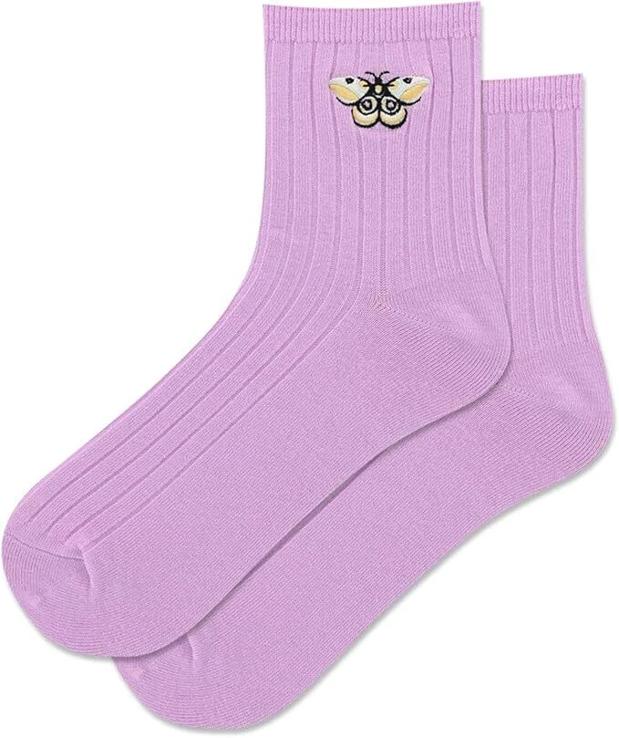 Hotsox Mujer Bordado Polilla Tobillera Calcetines 1 Par, Púrpura, Mujer 9-11 Zapato Foto 1 de 1