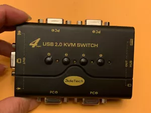 4 Port VGA KVM Switch with USB Hub Support Wireless Keyboard Mouse Connection - Photo 1/7