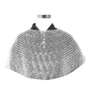 Chainmail Aventail Knight Armour Crusader Costume Uncoated Larp Reenactment - Picture 1 of 3