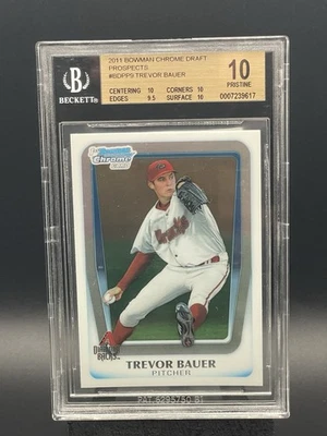 2011 Bowman Chrome #BDPP9 Trevor Bauer 1st Bowman BECKETT PRISTINE 10 - Image 1 of 2