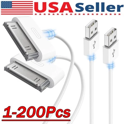LOTE de cable de datos de carga USB de 3 pies y 30 pines para iPad 1/2/3 iPod Nano 1-6 Foto 1 de 4