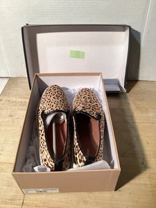 Zapatos sin cordones halógenos Baylee plataforma mujer 9M piel de pelo de leopardo negro tostado - Imagen 1 de 4