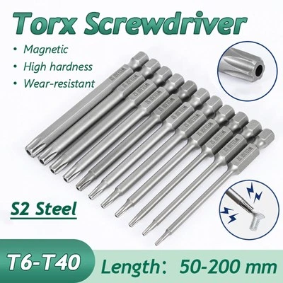 Torx Star Hex Security Bit Set Long Reach Tamper Proof Screwdriver Bit Hole - Image 1 of 4