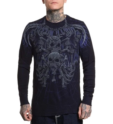 Affliction Men's Reversible Thermal Shirt Shadow - Image 1 of 4