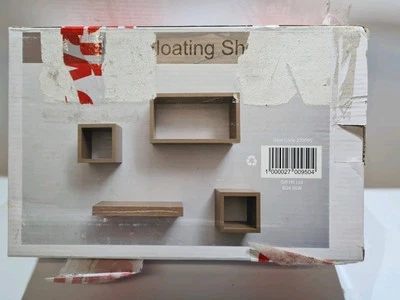 Set Of 4 Wooden Floating Cube Shelves Wall Hanging Storage Display Shelving (N) - Image 1 of 3