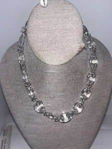 Silberfarbene Kette Klar Kunststoff Halskette Gliederkette - 20" Lot X - Bild 1 von 5