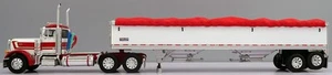 1/64 DCP First Gear Peterbilt day cab tandem axle hopper bottom grain trailer - Picture 1 of 1