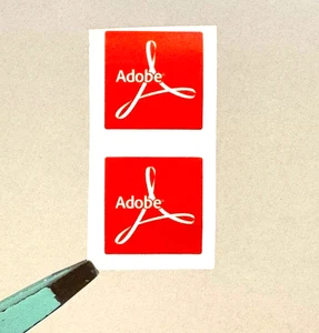 2x Adobe Acrobat PDF LOGO Desktop/Laptop Aufkleber Label Decal 18mm x 18mm - Bild 1 von 2