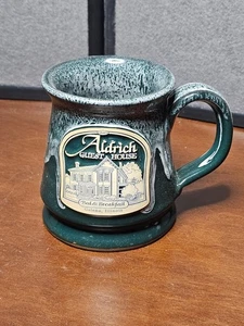 2006 Deneen Keramik Aldrich GuestHouse B&B Galena IL weiß Schaum/grün glasiert Becher - Bild 1 von 6