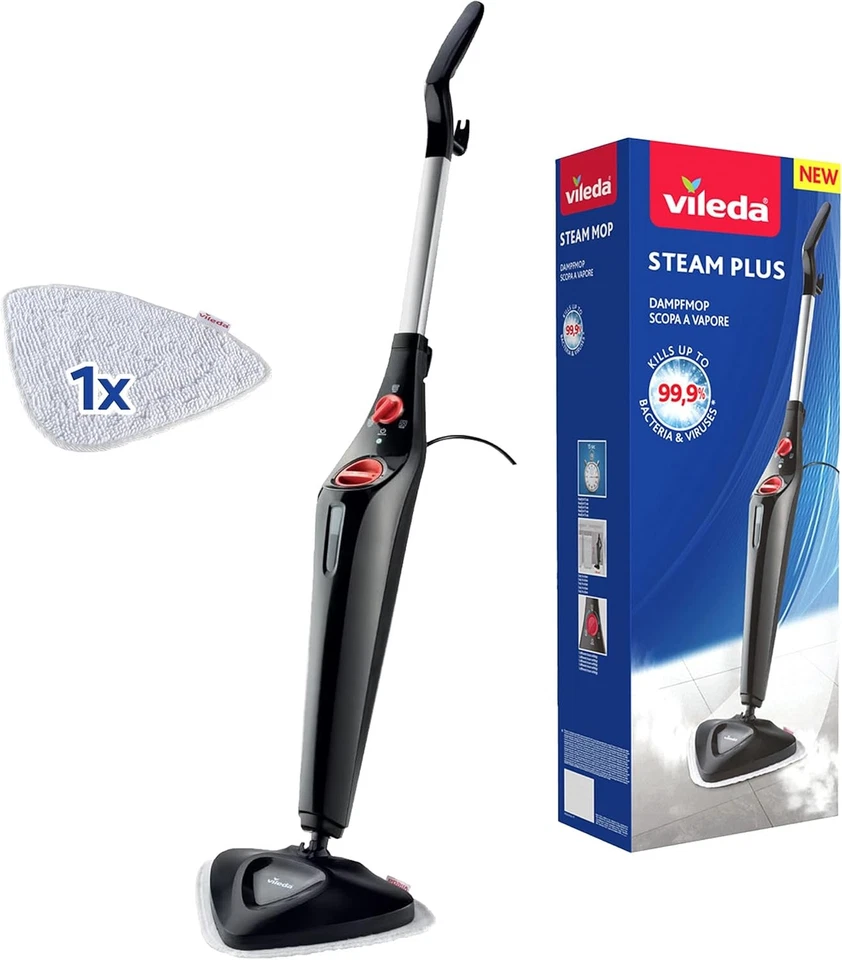 Vileda Steam Plus Dampfreiniger mit Mikrofaserpad | Hygienische