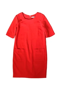 Rotes Damenkleid DIANE VON FURSTENBERG DVF Reißverschluss hinten Tasche vorne Größe UK 12 - Bild 1 von 4