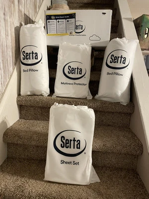 Serta Classic Bedding Bundle Queen Size Mattress Protector, Sheet Set And 2 Pill - Image 1 of 3