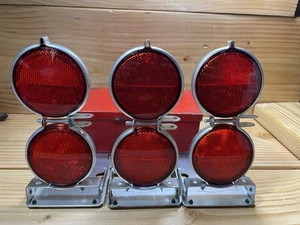 Three Vintage Anthes Road Auto Safety Flares Highway Reflectors w/ Case - Picture 1 of 24