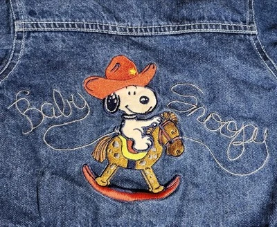 De colección Bebé Snoopy en Sombrero de Vaquero Denim Jean Chaqueta Infantil 3-6 Mos Bordado  Foto 1 de 4